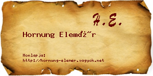 Hornung Elemér névjegykártya