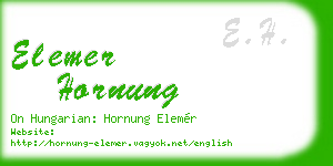 elemer hornung business card