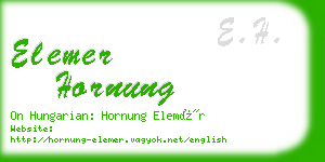 elemer hornung business card